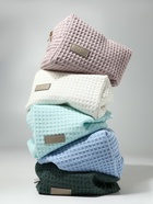 Косметичка женская на молнии TEXTURA, объёмная, средний размер, мягкая, бирюзовая - Фото 4