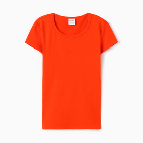 Футболка женская О-образный вырез, цвет оранжевый, размер 48