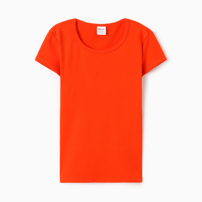 Футболка женская О-образный вырез, цвет оранжевый, размер 48 - Фото 1