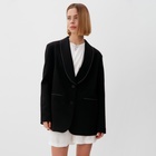 Пиджак женский с отстрочкой MINAKU: Classic цвет чёрный размер 42 - фото 321670318