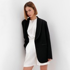 Пиджак женский с отстрочкой MINAKU: Classic цвет чёрный размер 42 - Фото 3