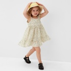 Сарафан для девочки MINAKU «Ромашки», цвет молочный, рост 134 см - фото 807715097