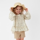 Блузка для девочки MINAKU «Ромашки», цвет молочный, рост 98 см - фото 321651264