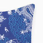 Подушка Драконы 40х40см, синий, рогожка, хл100% (комплект 2 шт) - фото 24527525