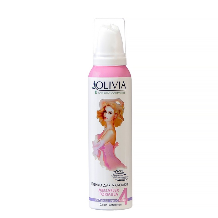 Пенка для укладки волос сильной фиксации OLIVIA с экстрактом родиолы розовой, 150 мл - Фото 1