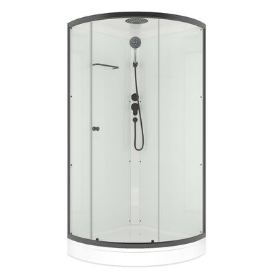 Душевая кабина Domani-Spa Simple 99, поддон 15см, белые стенки, прозрачное стекло, 90х90 см