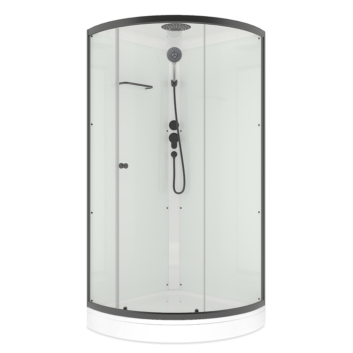 Душевая кабина Domani-Spa Simple 99, поддон 15 см, белые стенки, прозрачное стекло, 90×90 см - Фото 1