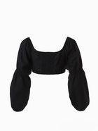 Кроп-топ с длинными рукавами MIST, черный, р-р XS - фото 34760385