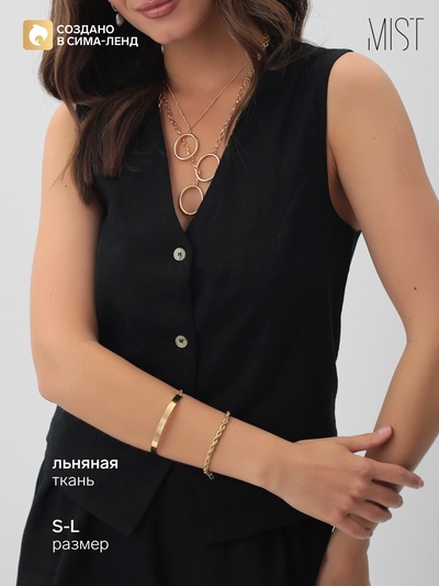 Жилет костюмный женский MIST, размер 44 (M), чёрный