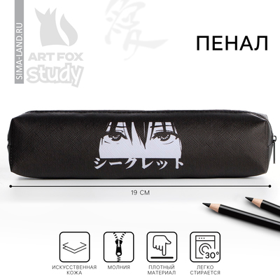 Пенал школьный, искусственная кожа«Аниме. Глаза»19×8×3 см