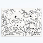 Магнит-раскраска многоразовая «Морские жители», 14,8 × 21 см - Фото 2
