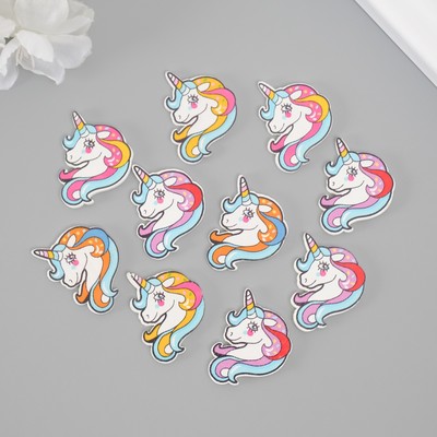 Декор для творчества дерево «Голова единорога», набор 10 шт., 2.4×3 см