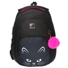 Рюкзак молодёжный, 42 х 31 х 13 см, эргономичная спинка, Stavia "Кошачья мордочка", чёрный - Фото 3