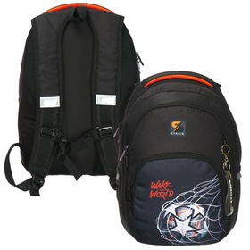 Рюкзак молодёжный, 42 х 31 х 13 см, эргономичная спинка, Stavia "Футбол", чёрный