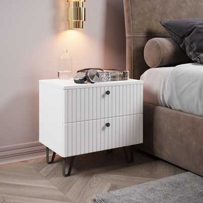 Тумба прикроватная «Лайн», 500×350×480 мм, цвет белый