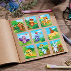 Наклейки бумажные «Милые животные», c раскраской на обороте, 11 х 15.5 см - Фото 5