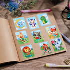Наклейки детские бумажные «Животные на прогулке», c раскраской на обороте, 11 х 15.5 см - Фото 5