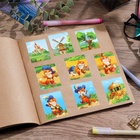 Наклейки детские бумажные «Кот», c раскраской на обороте, 11 х 15.5 см (комплект 10 шт) - фото 27656478