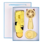 Подарочный набор вентилятор и зонт, желтый - фото 321670916