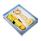 Подарочный набор вентилятор и зонт, желтый - фото 11325925