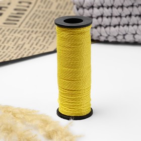 Нить для плетения, кручёная, d = 1 мм, 50 м, цвет ярко-жёлтый