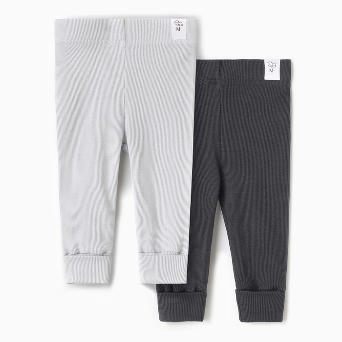 Легинсы детские MINAKU: Basic Line BABY, рост 68-74 см, цвет графитовый, светло-серый