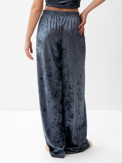 Брюки домашние женские KAFTAN «Бархат», размер 40-42, серые