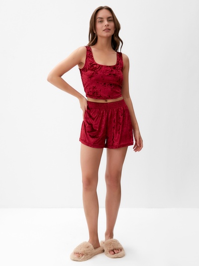 Шорты женские KAFTAN «Бархат», размер 40-42, бордовые