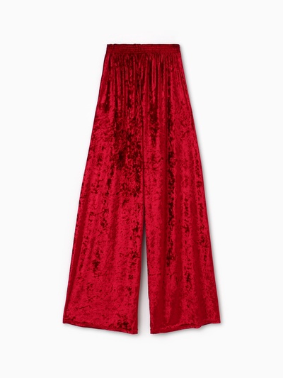 Брюки домашние женские KAFTAN «Бархат», размер 44-46, бордовые