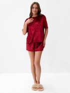 Костюм женский (футболка и шорты) KAFTAN "Бархат", р. 40-42, бордовый - Фото 6