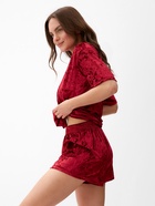 Пижама женская (футболка, шорты) KAFTAN «Бархат», размер 40-42, бордовая - Фото 8