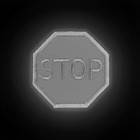 Светоотражающая термонаклейка «Stop», 4,7 ? 4,7 см, цвет серый (комплект 2 шт) - фото 24394028