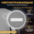 Светоотражающая термонаклейка «Въезд запрещён», 5 × 5 см, цвет серый - фото 306081088