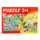 Макси-пазлы 2 в 1 «Забавные животные №4», 15 и 24 элементов - фото 24461695