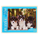 Пазлы «Забавные щенки №2», 104 элемента - фото 24461768