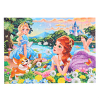 Пазлы «Сёстры-принцессы на лугу», 104 элемента - фото 24461789