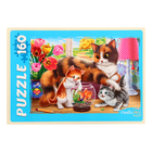 Пазлы «Кошка и котята», 160 элементов - фото 24461820