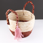 Корзина для хранения "Аргентина", с ручками, 26 х 20 х 19,5 см, натуральный, бордовый - фото 24402862