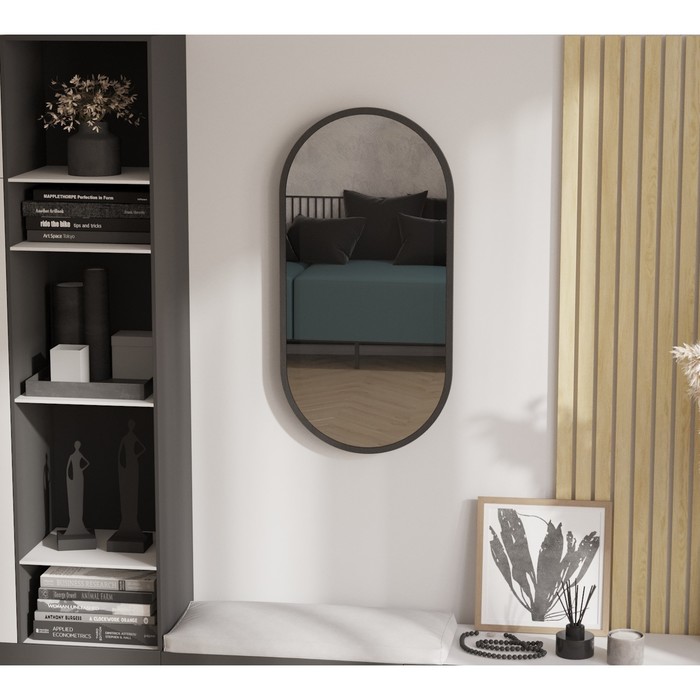 Зеркало настенное  «Норд », 900×450×16 мм, цвет чёрный лофт - Фото 1