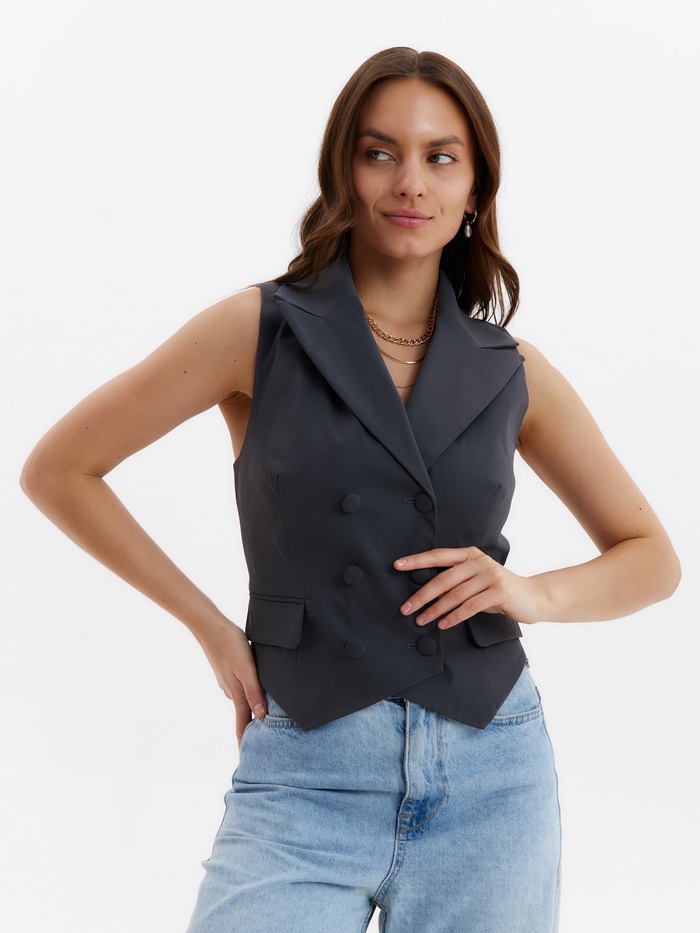 Жилет женский MINAKU: Safari, графит, размер 46 - Фото 1