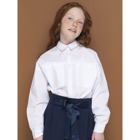 Блузка для девочек, рост 134 см, цвет белый
