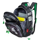 Рюкзак школьный эргоном.спинка Across 178 35*26*14 мал + пен, меш сер/зел 24-178-3 - фото 24359153