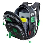 Рюкзак школьный эргоном.спинка Across 178 35*26*14 мал + пен, меш чер/зел 24-178-4 - фото 24359185