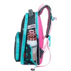 Рюкзак школьный эргоном.спинка Across 194 37*28*12 дев + пен, меш сер/роз 24-194-8 - фото 24359200