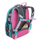 Рюкзак школьный эргоном.спинка Across 194 37*28*12 дев + пен, меш сер/роз 24-194-8 - фото 24359201