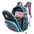 Рюкзак школьный эргоном.спинка Across 194 37*28*12 дев + пен, меш сер/роз 24-194-8 - фото 24359203