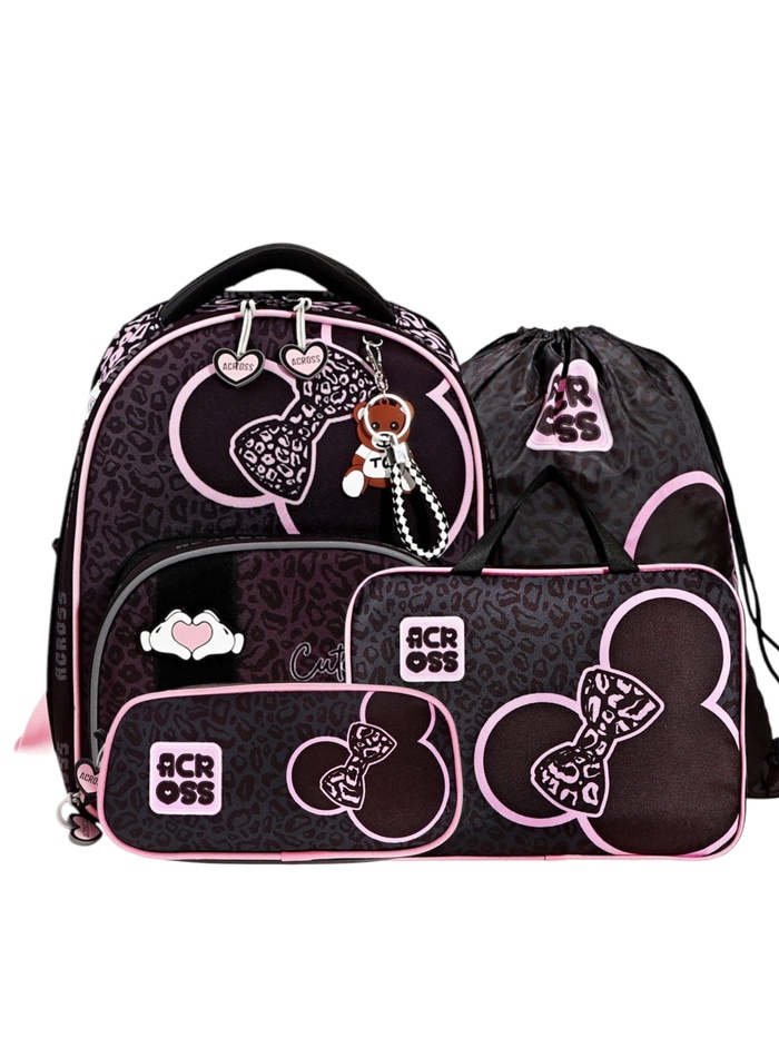 Рюкзак школьный 37×28×12 см, эргономичная спинка, Across 194, папка, пенал, мешок - Фото 1