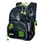 Рюкзак школьный эргоном.спинка Across 194 37*28*12 мал + пен, меш чер/зел 24-194-5 - фото 24359289