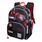 Рюкзак школьный эргоном.спинка Across 194 37*28*12 мал + пен, меш чер/кр 24-194-4 - фото 24359297