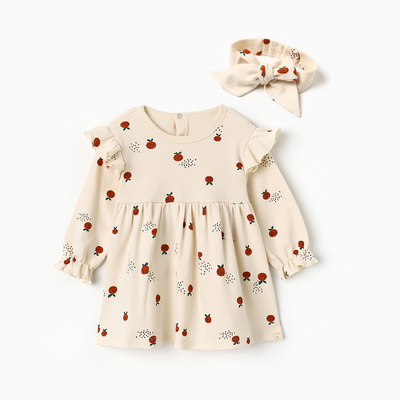 Платье и повязка Крошка Я Oranges р. 80-86, молочный